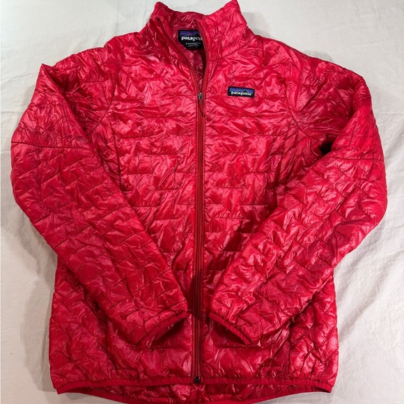 Patagonia Micro Puff Jacket Women Size Small Red Zip Up - Picture 1 of 6